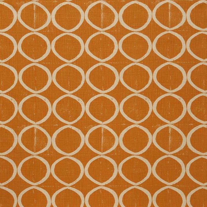 Sample BFC-3665.12.0 Circles, Tangerine Multipurpose Fabric by Lee Jofa