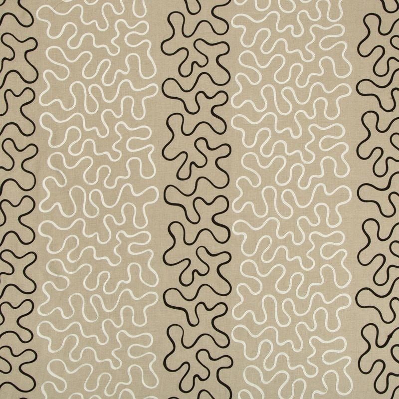 Sample 4564.1681.0 Doodle Flax Beige Drapery Lattice Scrollwork Fabric by Kravet Design