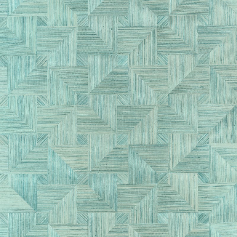 View Thibaut Wallpaper Item T10343 pattern name Bali Weave color name Seaglass. 