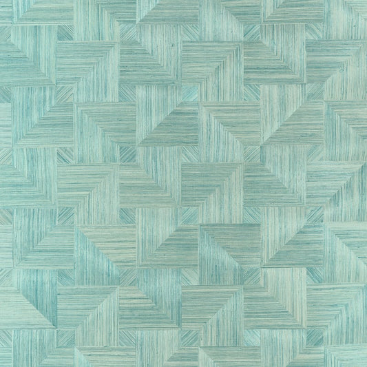 View Thibaut Wallpaper Item T10343 pattern name Bali Weave color name Seaglass. 
