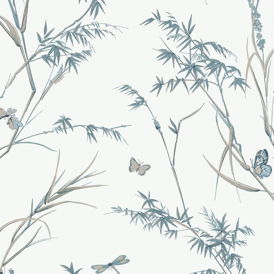View Thibaut Wallpaper SKU# T10529 pattern name Virginia color name Cream and Aqua. 