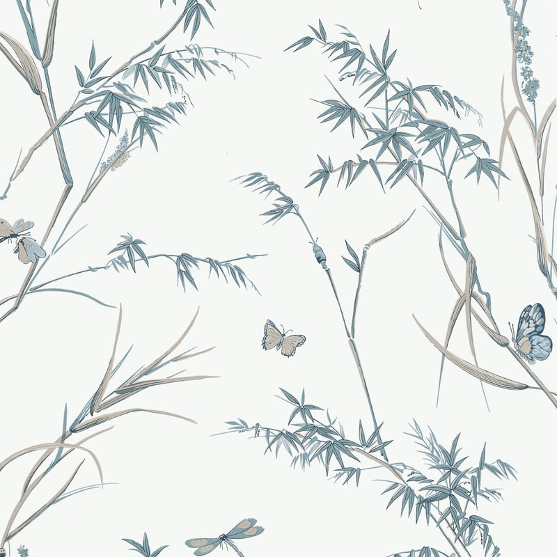 View Thibaut Wallpaper SKU# T10529 pattern name Virginia color name Cream and Aqua. 