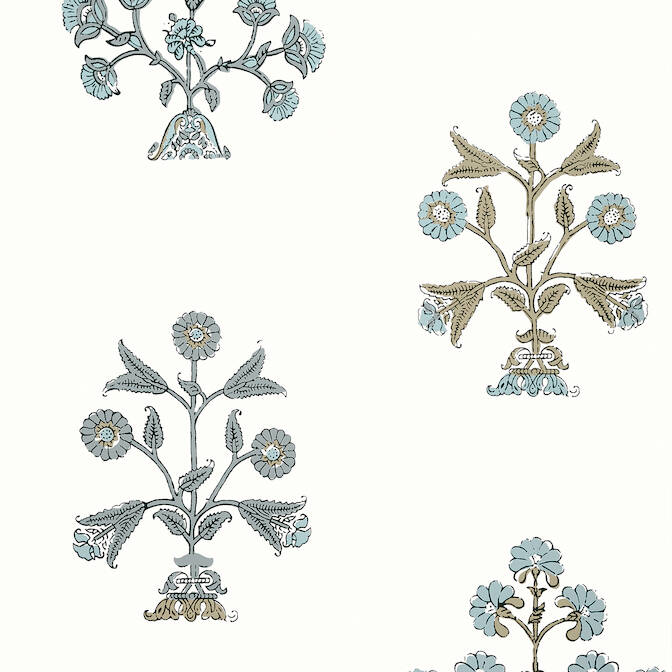 Purchase a sample of T10668 Indian Flower, Ceylon Thibaut Wallpaper
