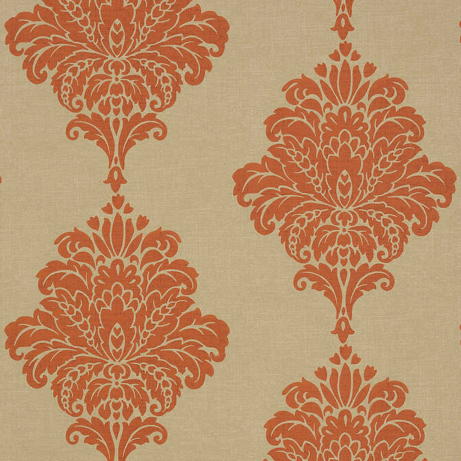 Purchase a sample of T13013 Arturo Damask, Orange by Thibaut Wallpaper