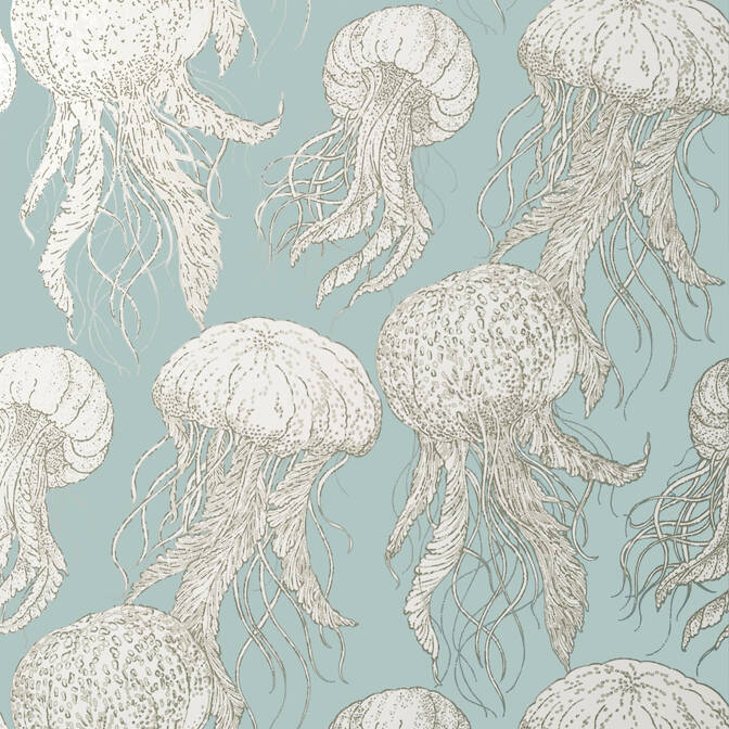 Looking T13170 Jelly Fish Bloom Summer House Thibaut Wallpaper