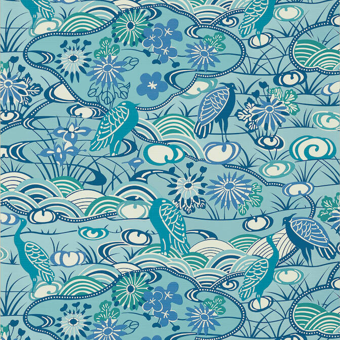 Shop T13333 Heron Stream Pavilion Thibaut Wallpaper