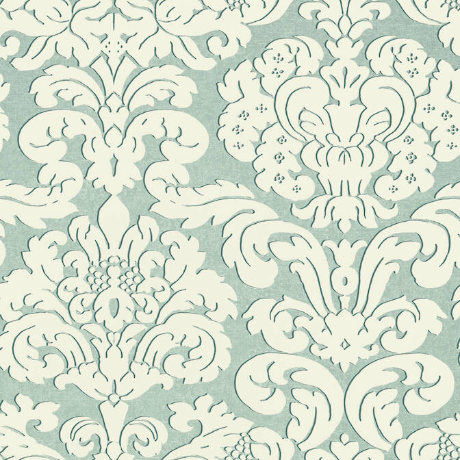 Purchase a sample of T14217 Trelawny Damask, Imperial Garden Thibaut Wallpaper