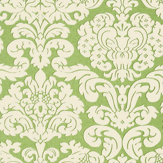 Purchase T14219 Trelawny Damask Green by Thibaut Wallpaper