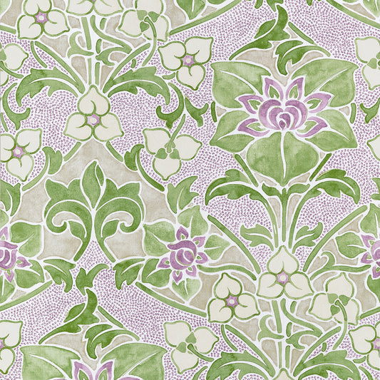 Acquire Thibaut Wallpaper Item T14603 pattern name Woodford color name Lilac.