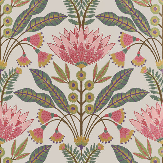 Shop Thibaut Wallpaper SKU# T14606 pattern name Lotus color name Cranberry.