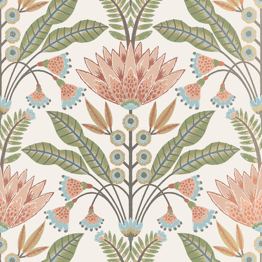 Order Thibaut Wallpaper Item# T14609 pattern name Lotus color name Apricot.