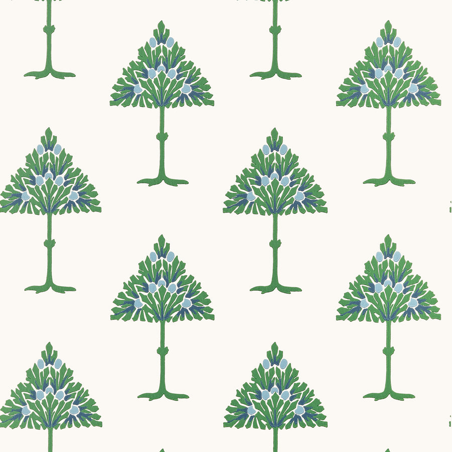 Select Thibaut Wallpaper Pattern number T14615 pattern name May Tree color name Blue and Green.