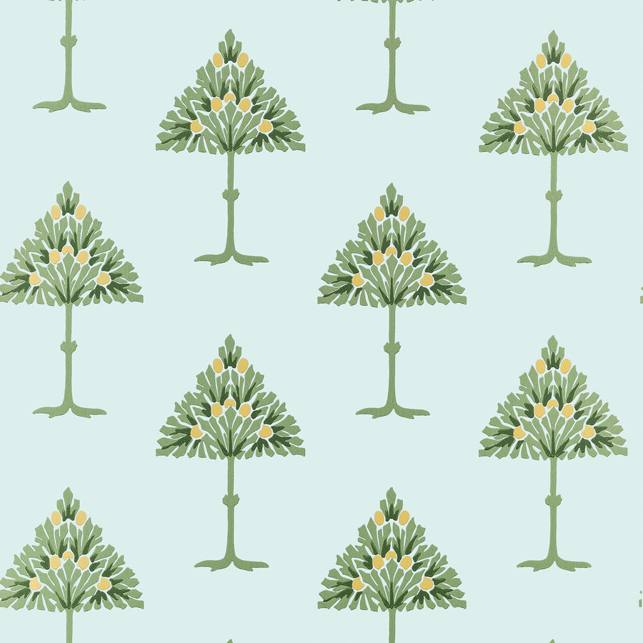 View Thibaut Wallpaper Item# T14617 pattern name May Tree color name Seaglass.