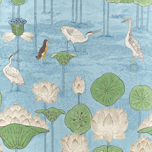 Search Thibaut Wallpaper SKU# T14637 pattern name Malea color name Sky Blue.