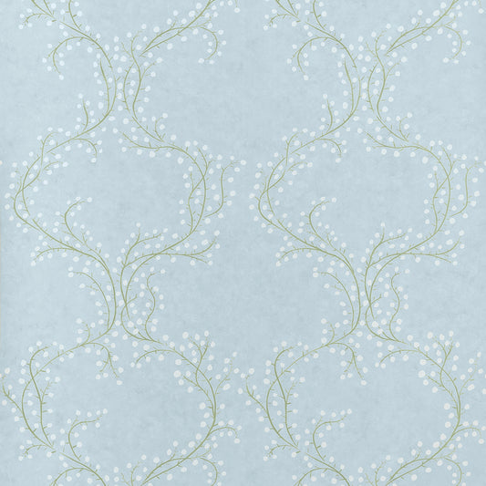 View Thibaut Wallpaper Product# T14641 pattern name Markle Trail color name Spa Blue.