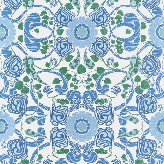 Save on Thibaut Wallpaper Item# T14644 pattern name Margaux color name Blue and Green.