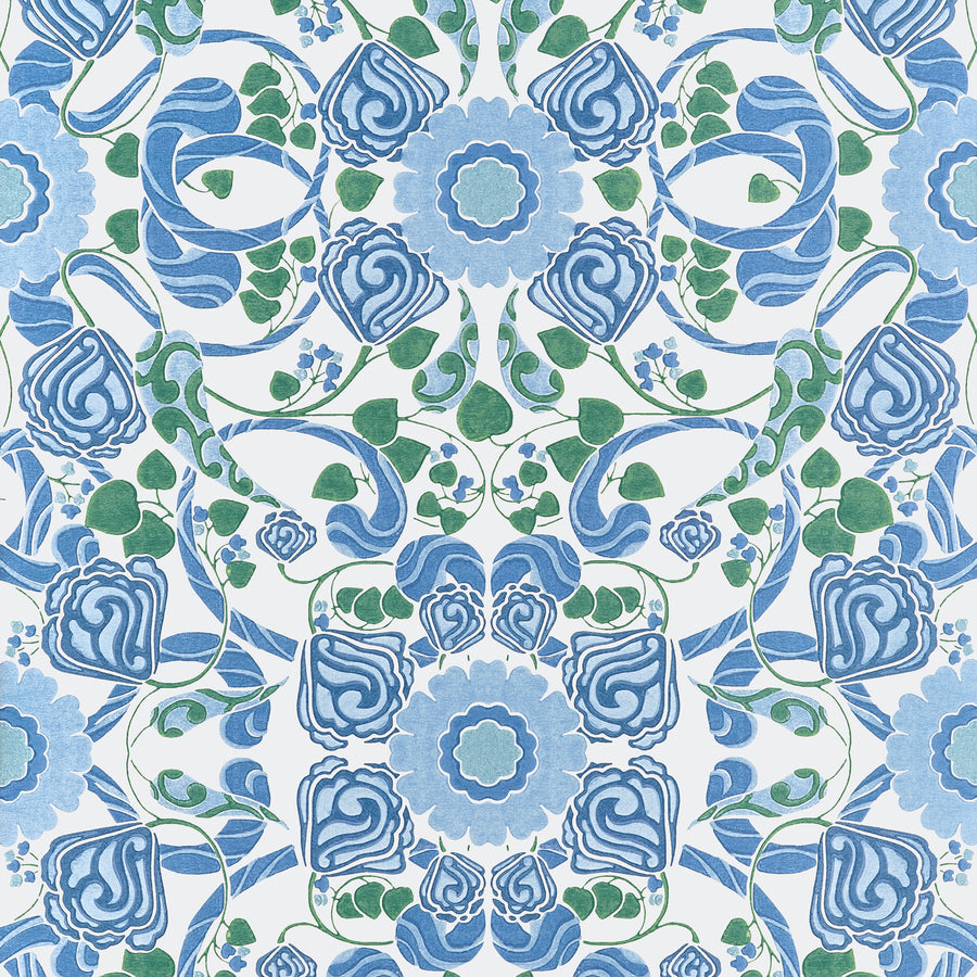 Select Thibaut Wallpaper Item# T14644 pattern name Margaux color name Blue and Green.