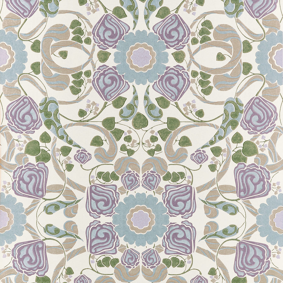 Select Thibaut Wallpaper SKU# T14645 pattern name Margaux color name Lavender and Blue.