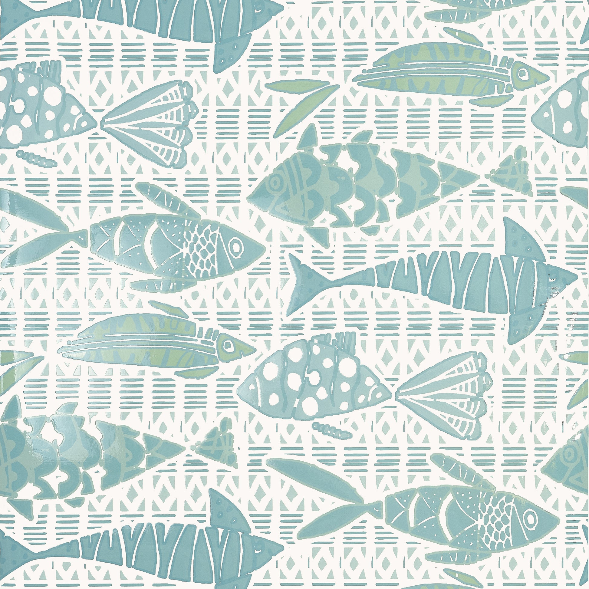 Save On Thibaut Wallpaper Product# T15871 Pattern Name Batik Fish From The Collection Islander. 