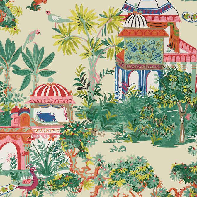 Purchase a sample of T20824 Mystic Garden, Eden Cream by Thibaut Wallpaper