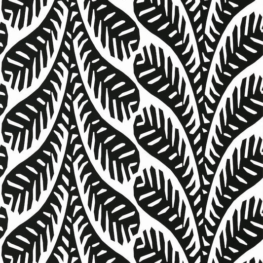 Find T20830 Ginger Eden Black by Thibaut Wallpaper