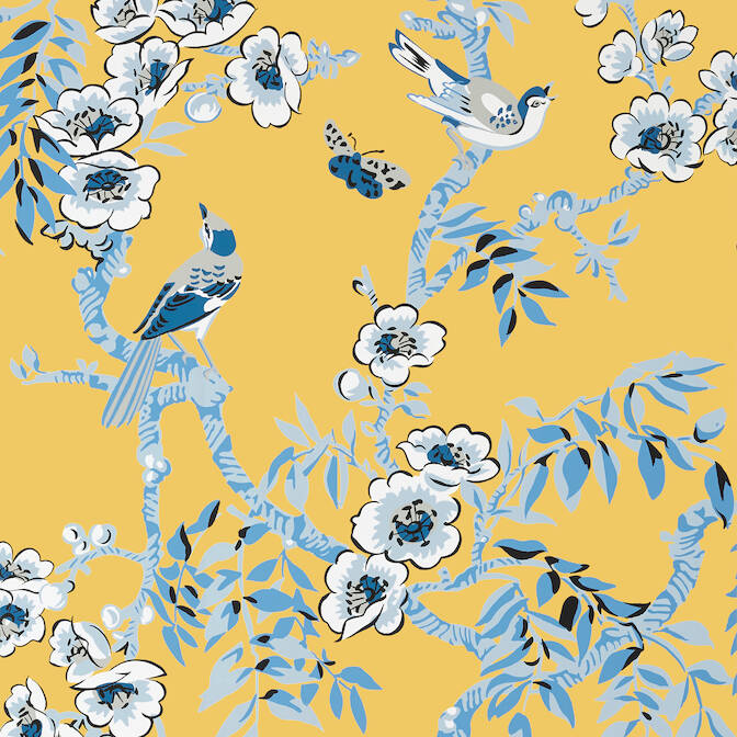 Purchase a sample of T20840 Yukio, Eden Yellow by Thibaut Wallpaper