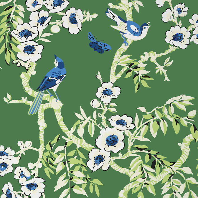Purchase a sample of T20841 Yukio, Eden Green by Thibaut Wallpaper