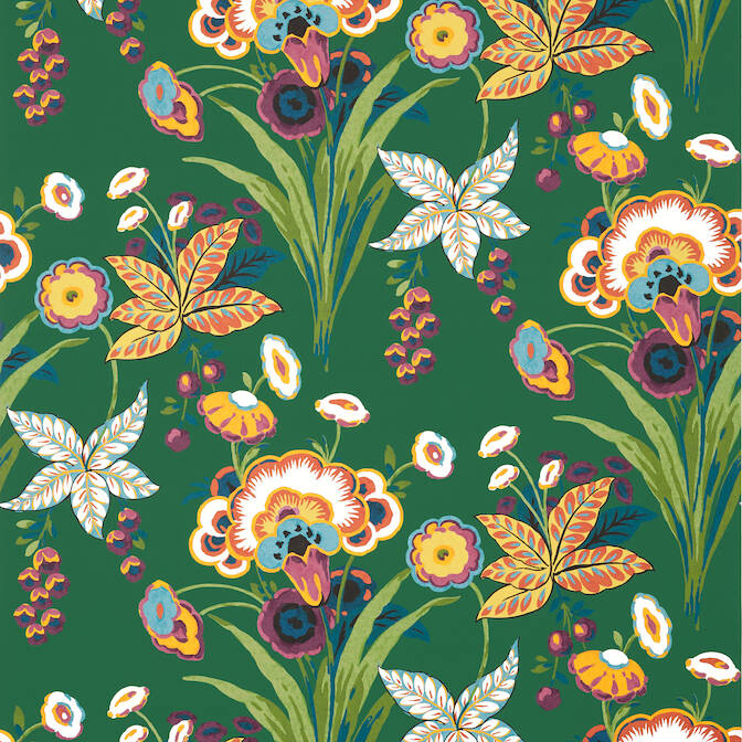 Purchase a sample of T20849 Pasadena, Eden Emerald by Thibaut Wallpaper