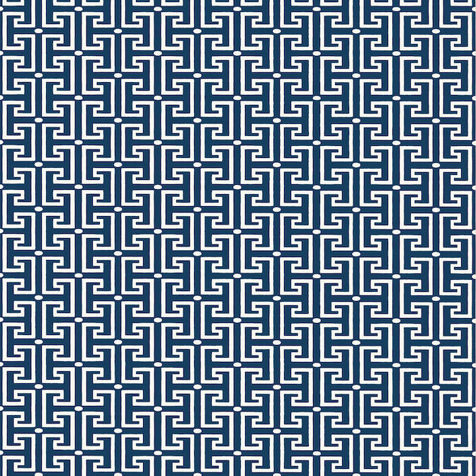 View T20866 T-Square Eden Navy and White by Thibaut Wallpaper