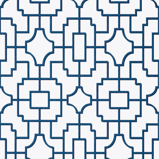 Acquire T20867 Fretwork Eden Navy by Thibaut Wallpaper
