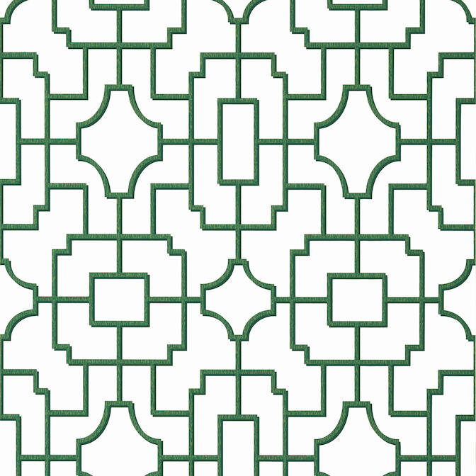 Purchase a sample of T20868 Fretwork, Eden Green by Thibaut Wallpaper