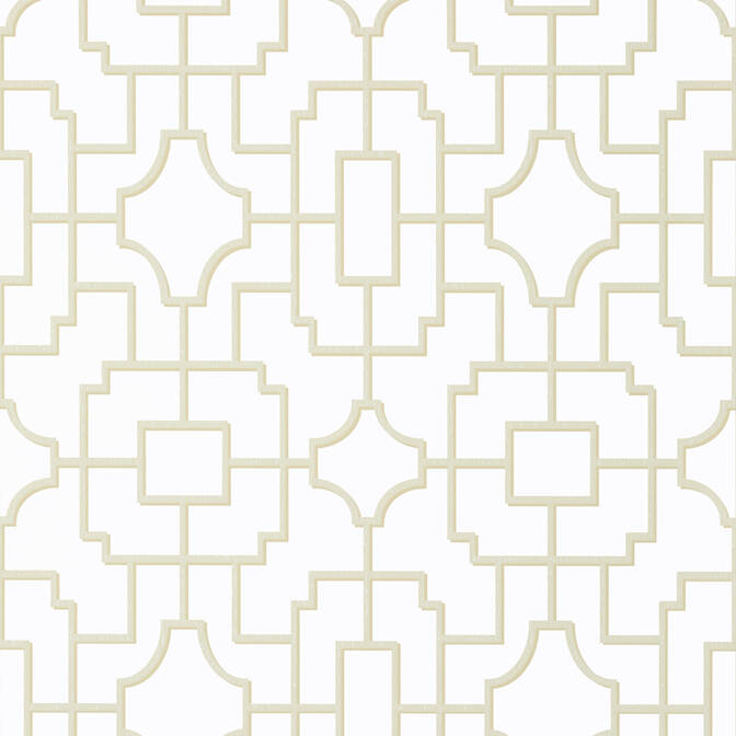 Purchase a sample of T20870 Fretwork, Eden Beige by Thibaut Wallpaper