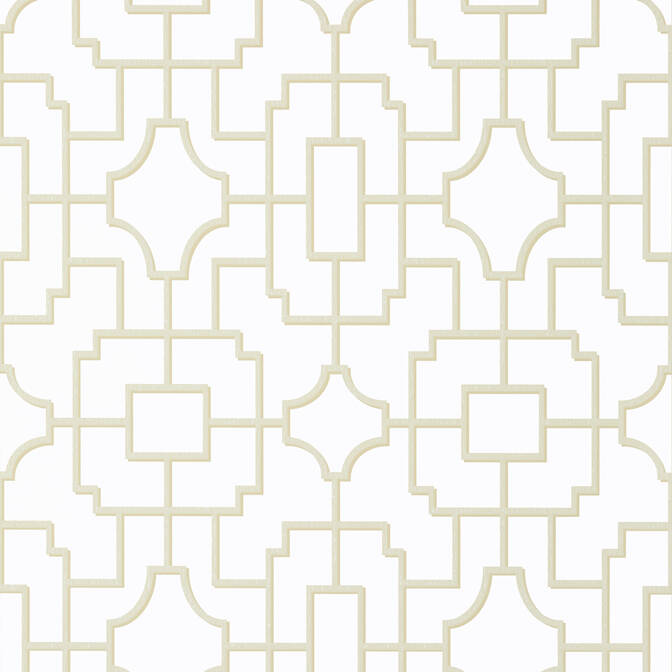 Looking T20870 Fretwork Eden Beige by Thibaut Wallpaper