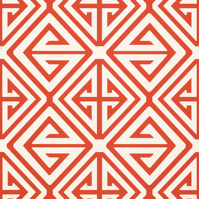 Purchase a sample of T24306 Demetrius, Coral by Thibaut Wallpaper