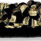 Sample T30213.814.0 Ribbon Rouche, Onyx by Kravet Couture Fabric