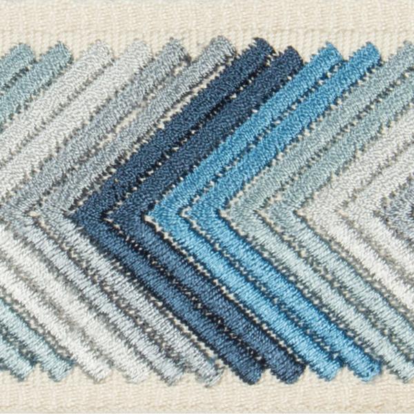Sample T30690.515.0 Arrowhead Admiral Indigo Trim Fabric by Kravet Couture