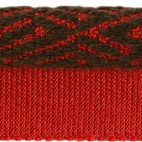 Sample T30726.924.0 Twiga Red Pepper Brown Trim Fabric by Kravet Design