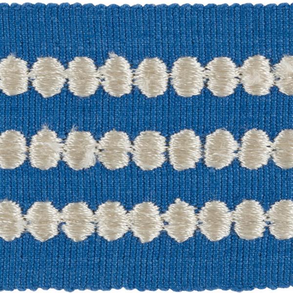 Sample T30735.515.0 Triple Dot Cornflower Blue Trim Fabric by Kravet Design