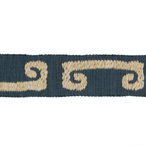 Sample T30751.511.0 Wonky Key Indigo Indigo Trim Fabric by Kravet Design