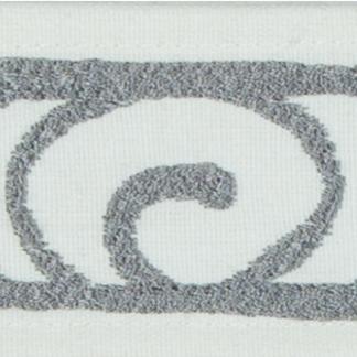 Sample T30803.1101.0 Wave Curl Silver White Trim Fabric by Kravet Basics