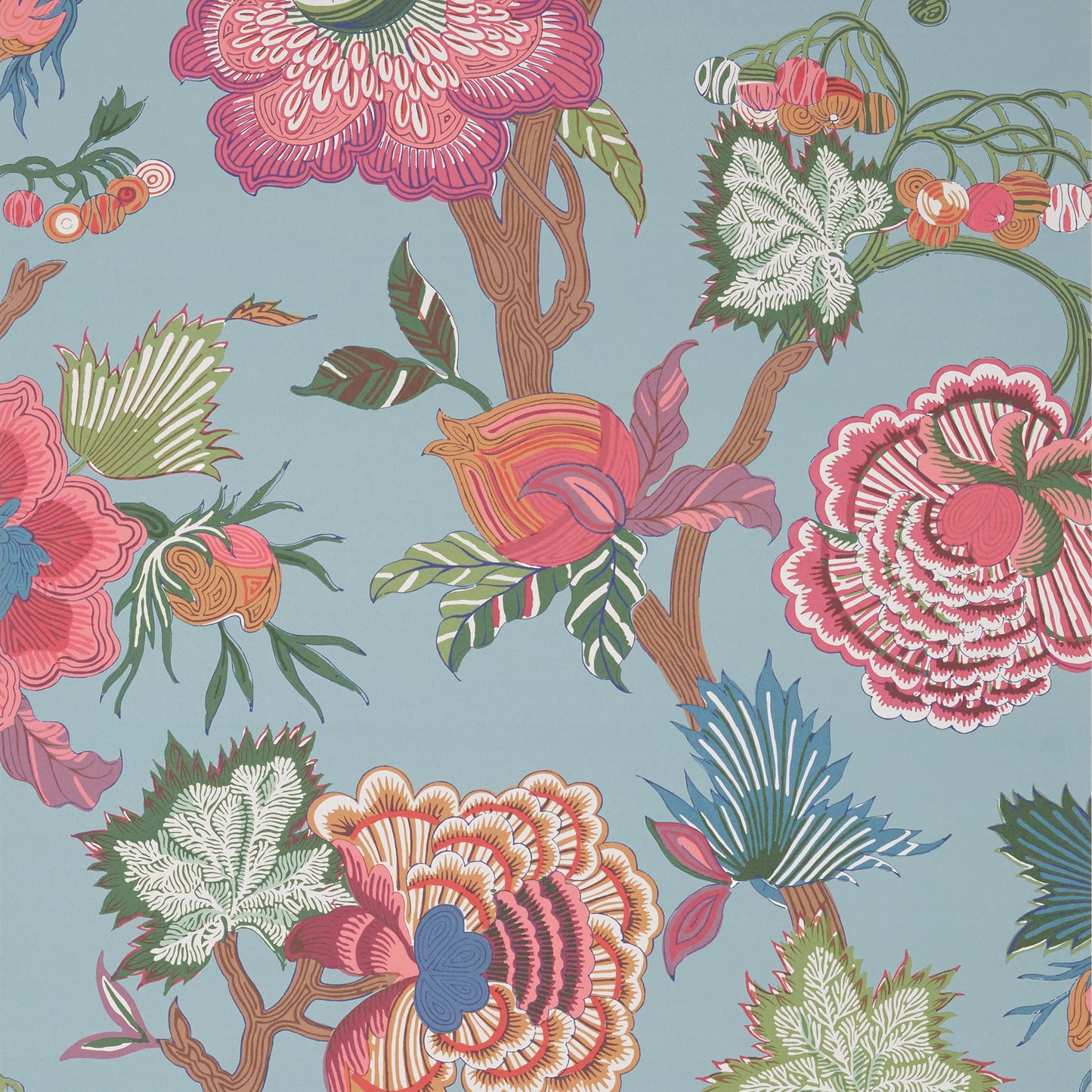 Purchase a sample of T36415 Indienne Jacobean, Indienne by Thibaut Wallpaper