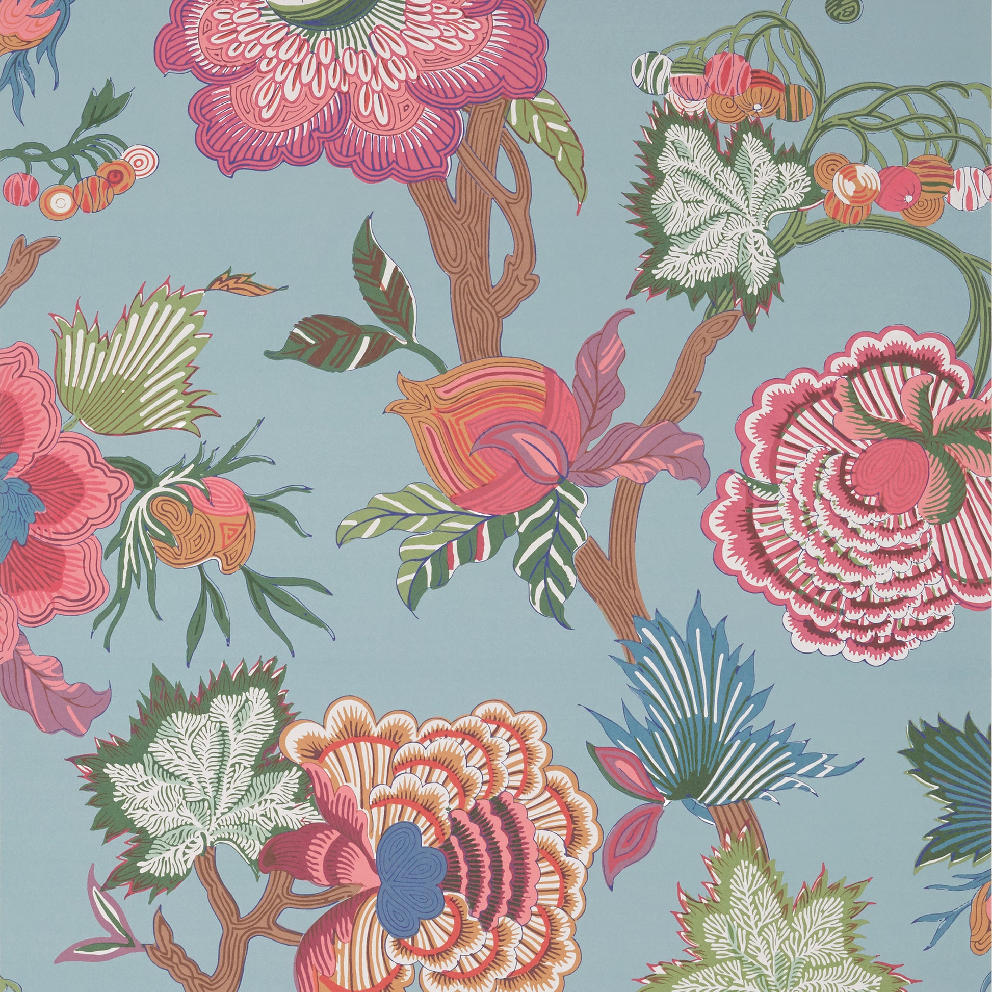 Purchase a sample of T36415 Indienne Jacobean, Indienne by Thibaut Wallpaper