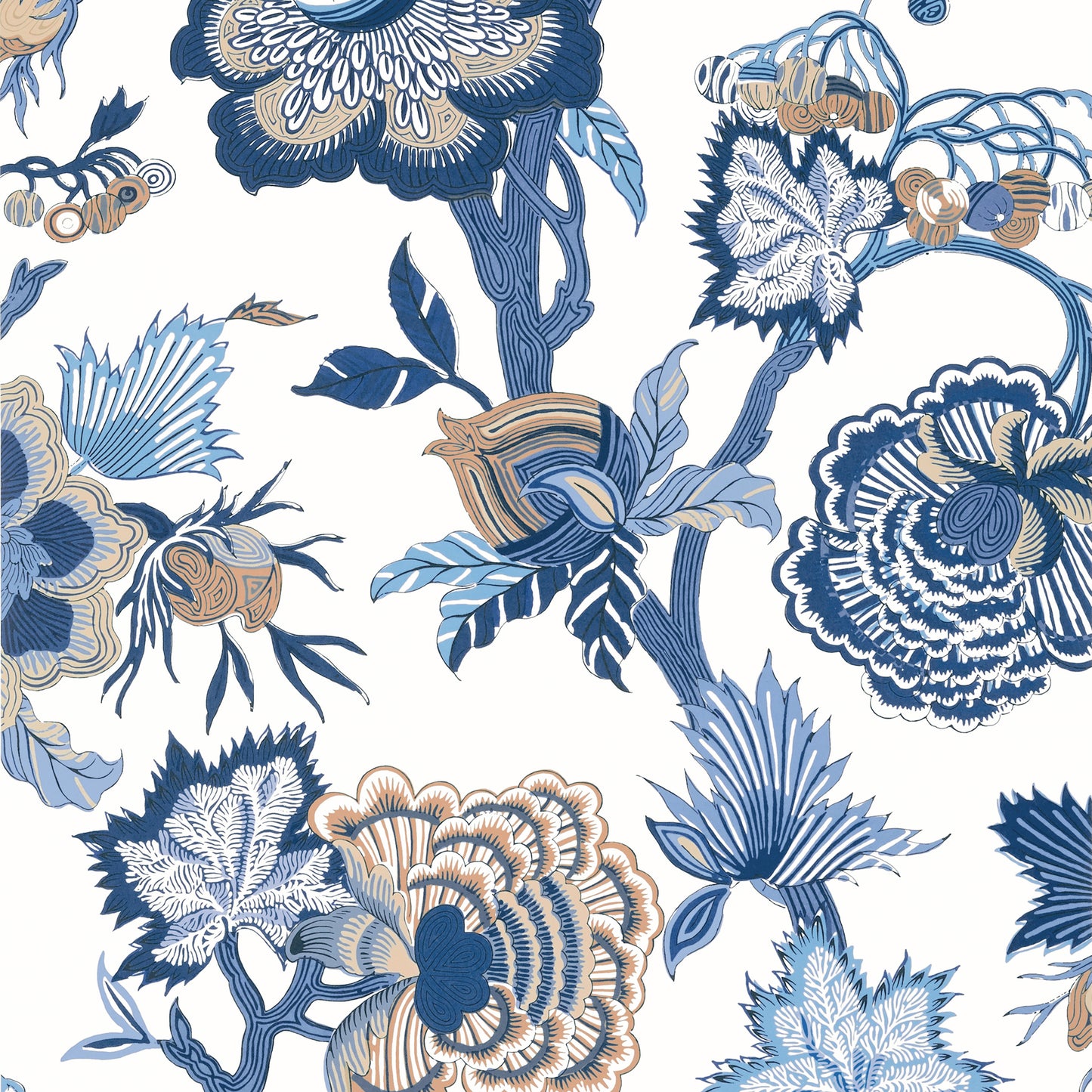 Purchase a sample of T36418 Indienne Jacobean, Indienne by Thibaut Wallpaper