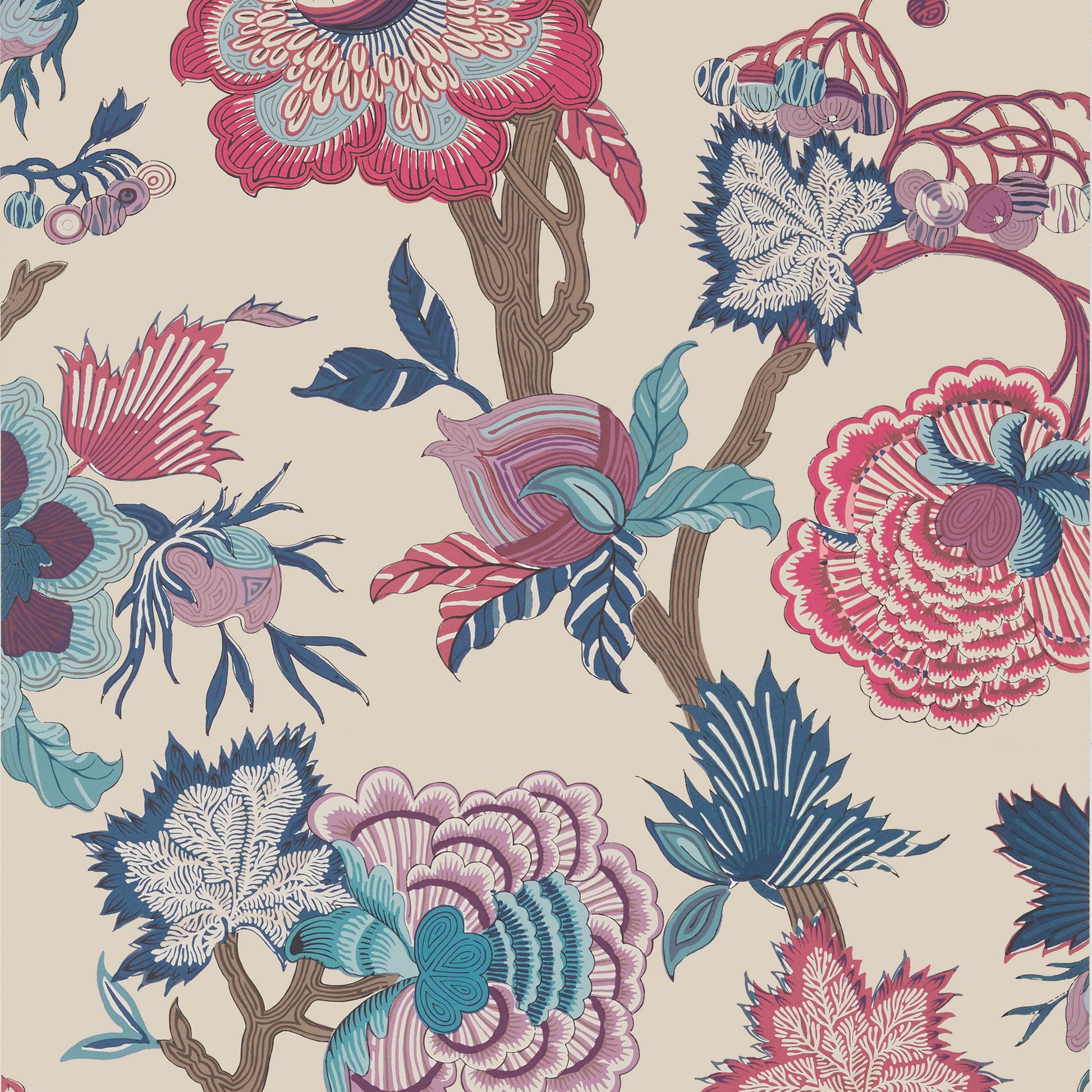 Purchase a sample of T36419 Indienne Jacobean, Indienne by Thibaut Wallpaper