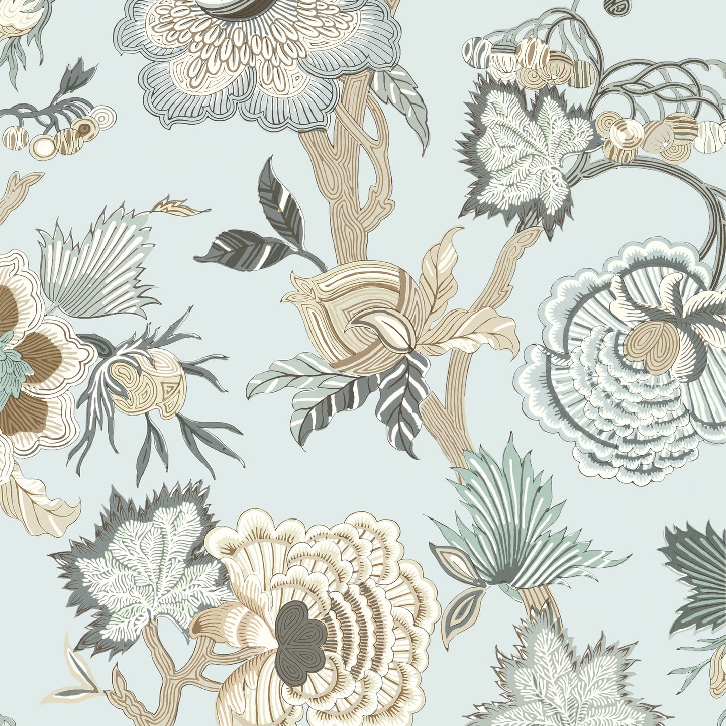 Purchase a sample of T36420 Indienne Jacobean, Indienne by Thibaut Wallpaper
