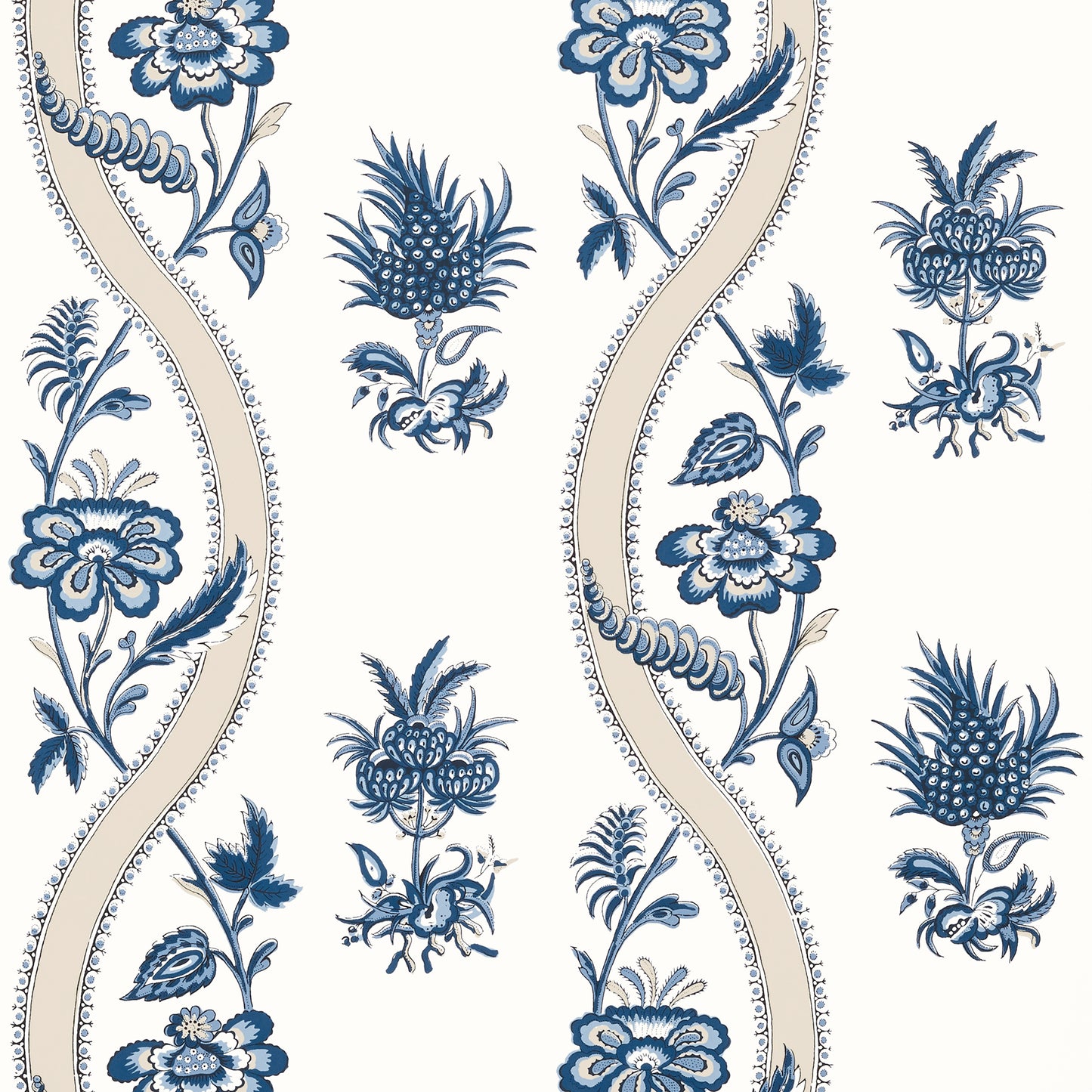 Purchase a sample of T36423 Ribbon Floral, Indienne by Thibaut Wallpaper