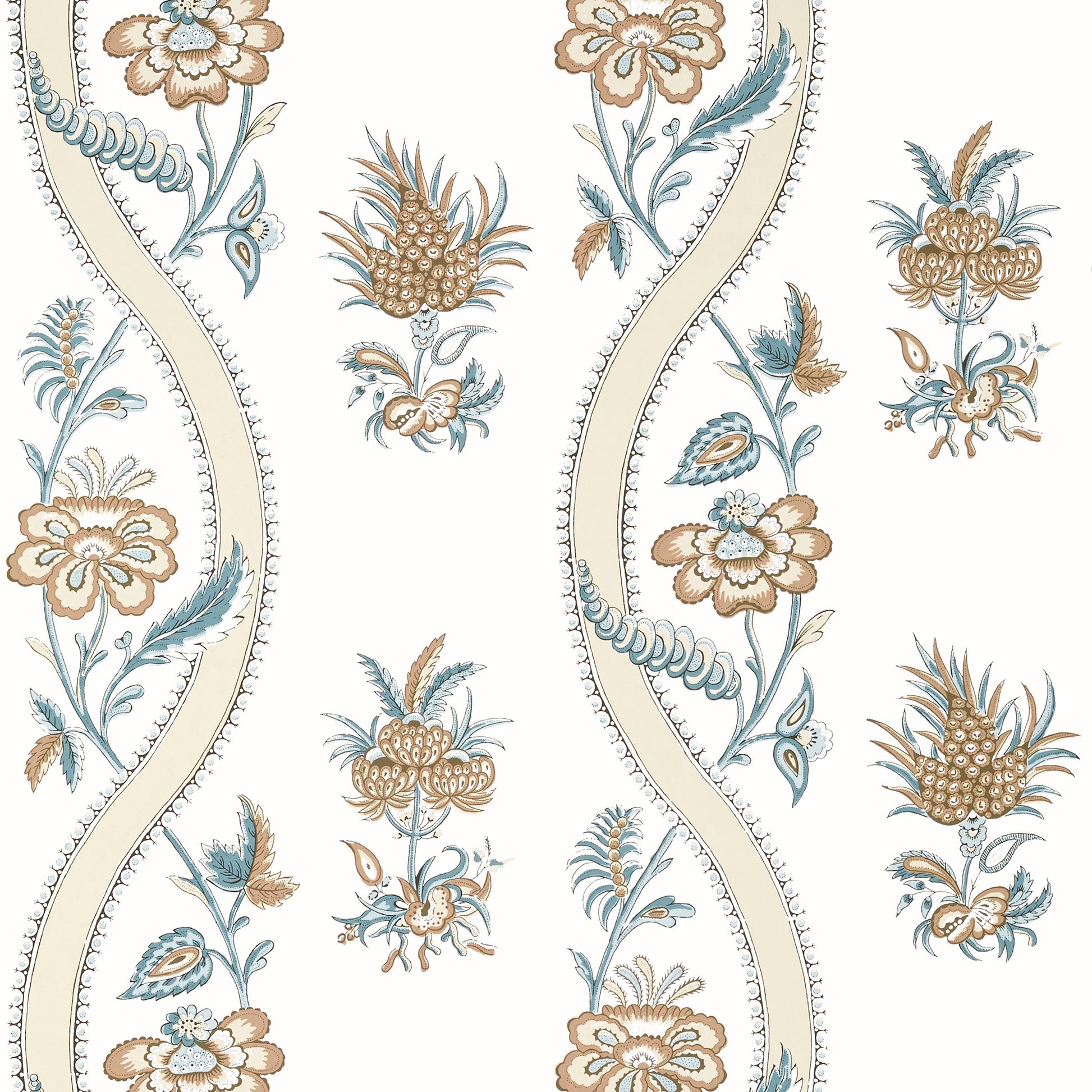 Purchase a sample of T36425 Ribbon Floral, Indienne by Thibaut Wallpaper