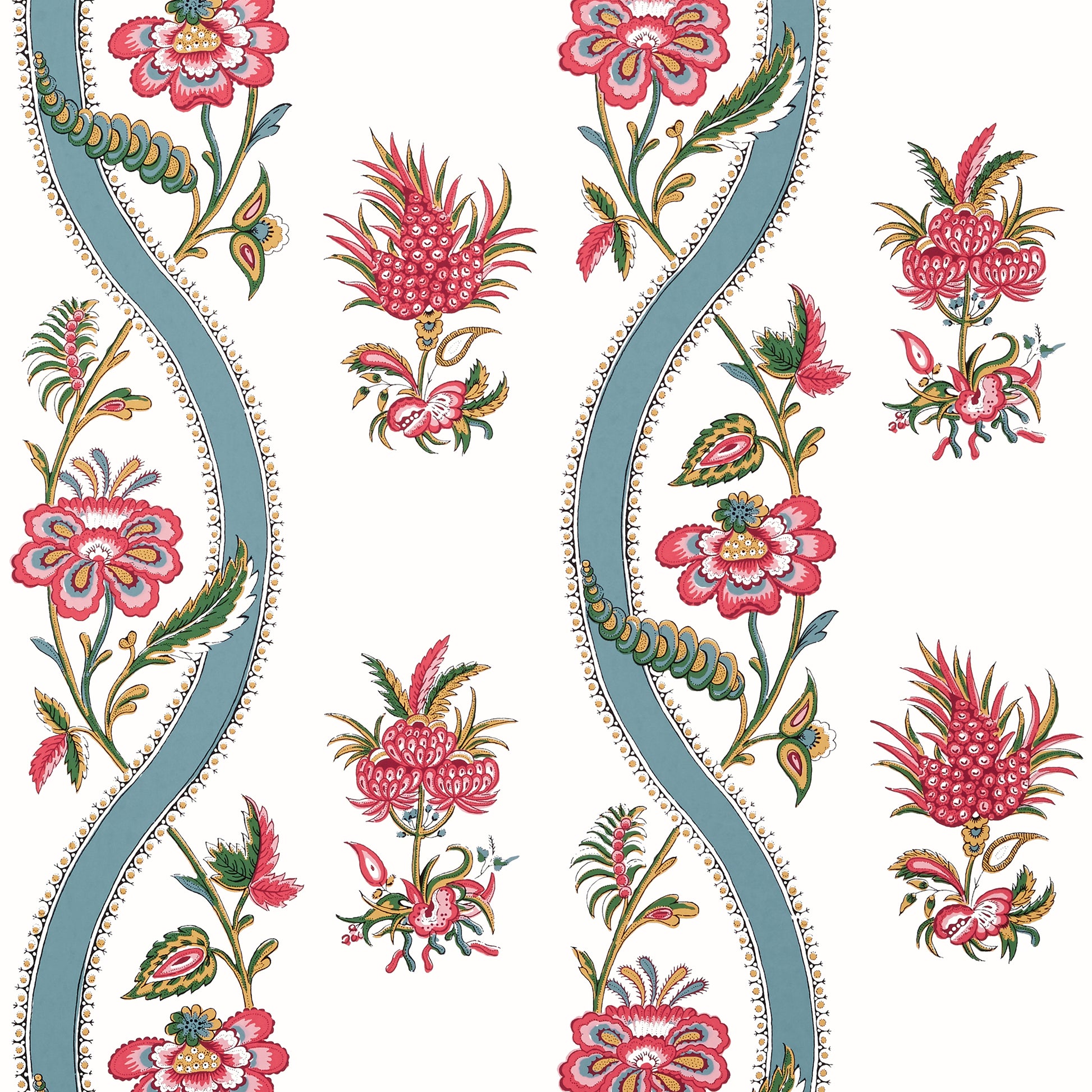 Purchase a sample of T36426 Ribbon Floral, Indienne by Thibaut Wallpaper
