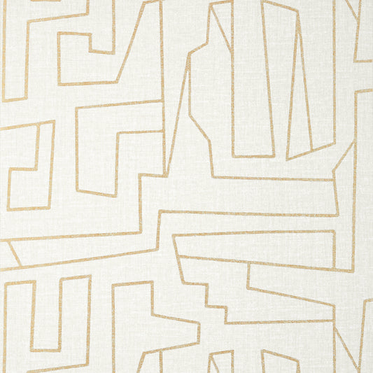 Purchase Thibaut Wallpaper Item# T41029 pattern name Matrix color Metallic Gold on Beige. 