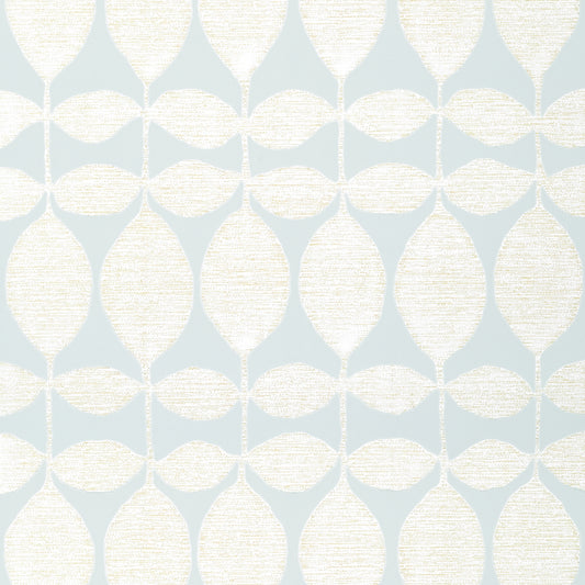 Purchase Thibaut Wallpaper Item# T41043 pattern name Lola color Pearl on Soft Blue. 